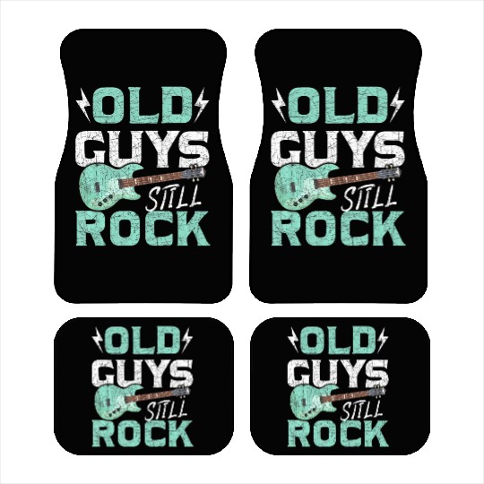 Retired Man Guitar Player Bass Guitar Car Mats