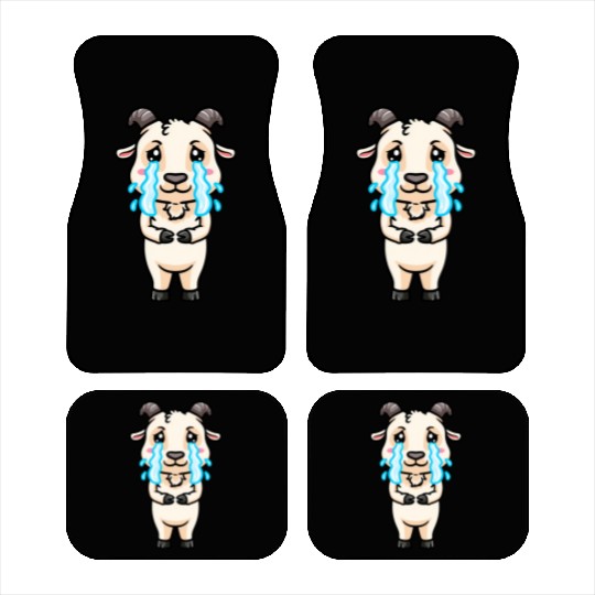 Goat Sad Crying Emoticon Car Mats