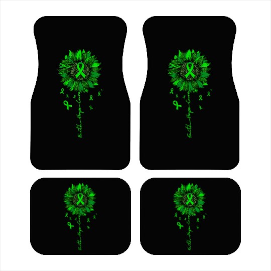 Faith Hope Cure Sunflower Green Tal Health Awarene Car Mats