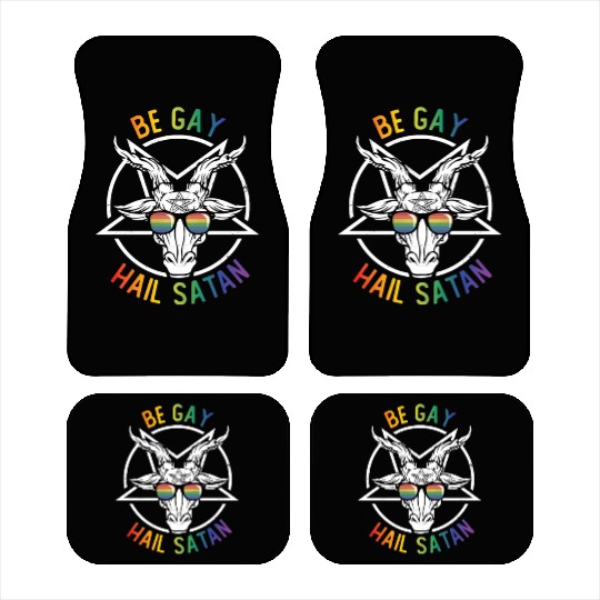 Rainbow Satan Lgbt Goth Gay Pride Baphomet Be Gay Car Mats