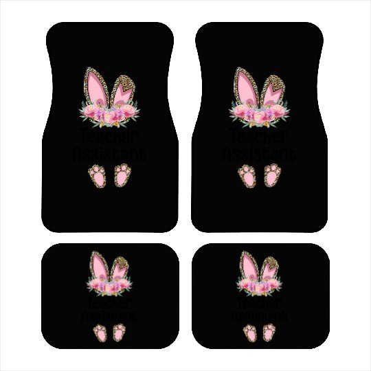 Easter Bunny Ear Teacher Leopard Teacher Assistant Car Mats