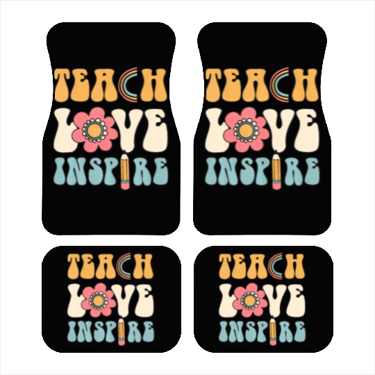 Groovy Teacher Inspirational Happy Back to School Car Mats