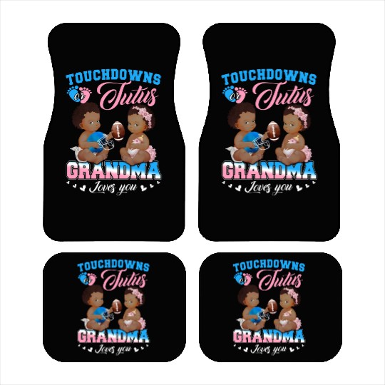 Touchdowns Or Tutus Grandma Loves You Gender Revea Car Mats