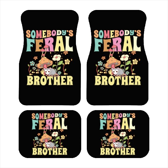 Somebody's Feral Brother Wild Bro Opossum Groovy Car Mats