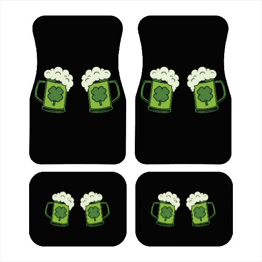 Drinking Green Beer Boobs Shamrock Irish Patric Car Mats
