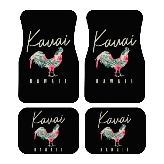 Kauai Chicken Hawaii Hibiscus Hawaiian Islands Sou Car Mats