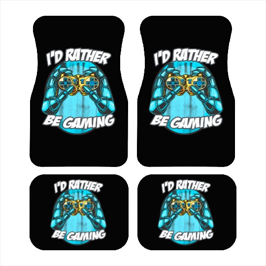 I'D Rather Be Gaming Gaming Saying Nerd Geek Car Mats