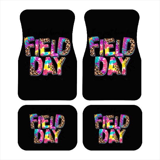 I'm Just Here for Field Leopard Skin and Tie-Dye Car Mats