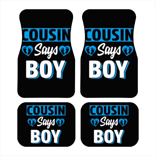 Cousin Says Gender Reveal Team Blue Baby Py Car Mats