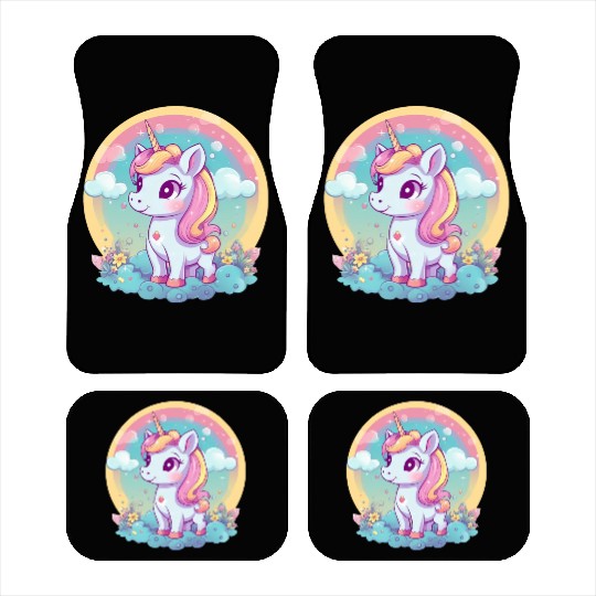 Unicorn Rainbow Sunset Car Mats
