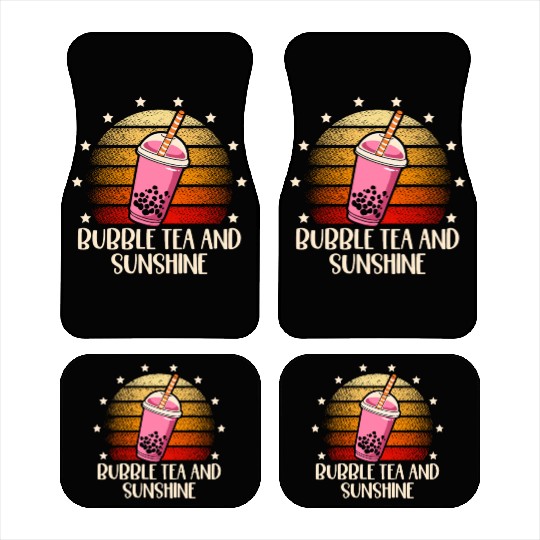Bubble Tea And Sunshine Boba Tea Drinker Car Mats