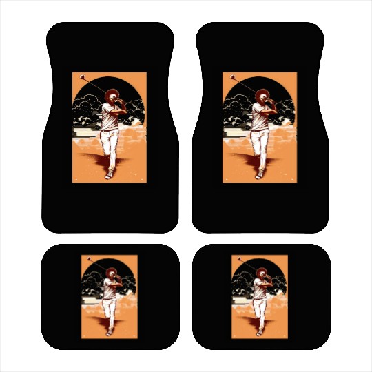 Golfer Afro Man Golf Player African American Car Mats