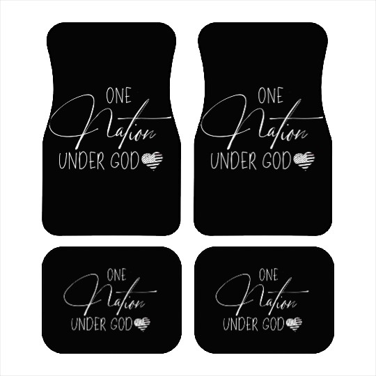 One Nation Under God Usa Script Car Mats