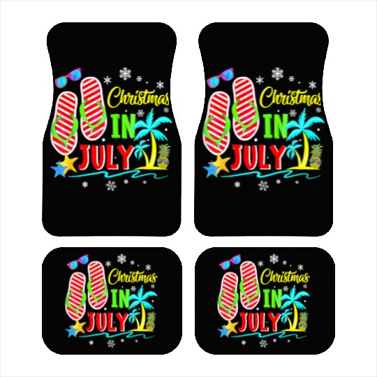 Christmas In July Flip Flops Funny Beach Summer Car Mats