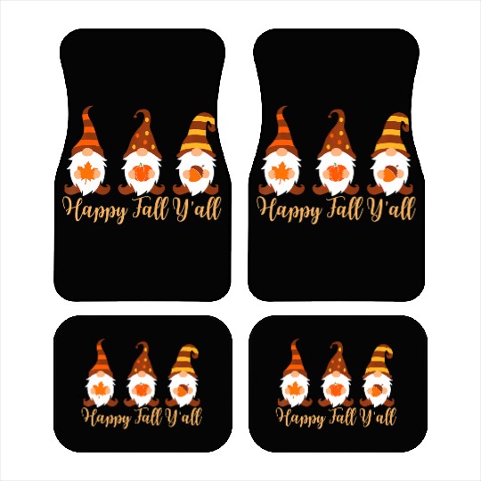 Happy Fall Y'all Autumn Gnome Car Mats