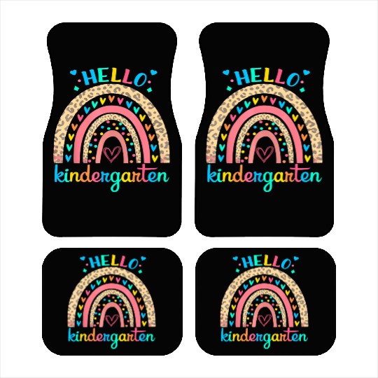 Hello Kindergarten Rainbow Heart For Teachers Car Mats
