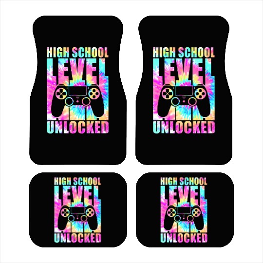 High School Level Unlocked Tie Dye Back To School Car Mats