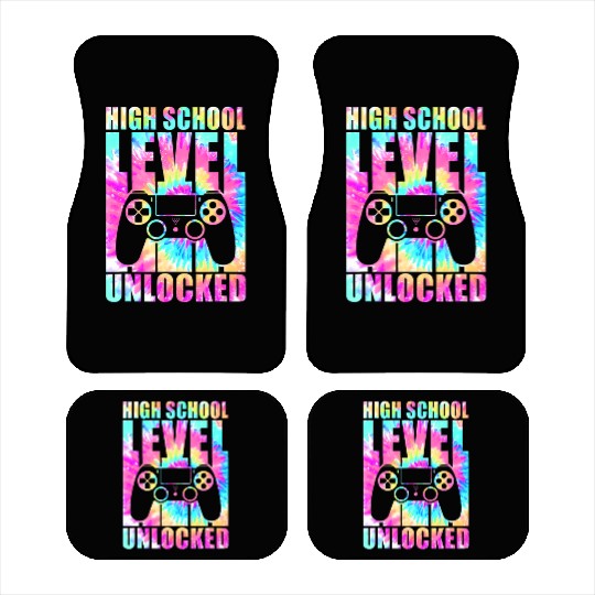 High School Level Unlocked Tie Dye Back To School Car Mats