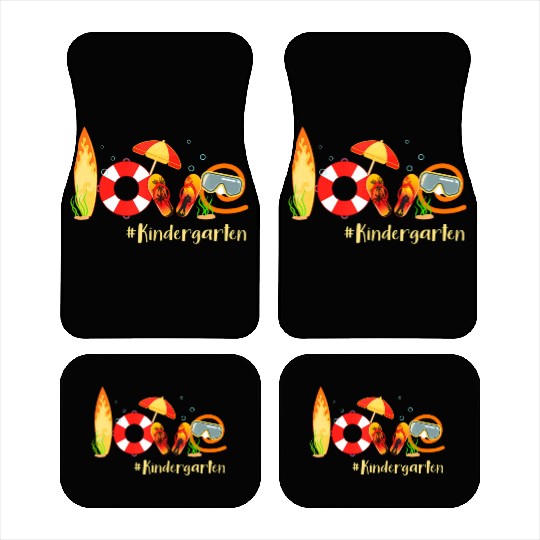 Love Kindergarten Summer Christmas In July Flip Car Mats