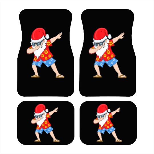 Christmas in July Santa Hawaiian Dabbing Santa Car Mats