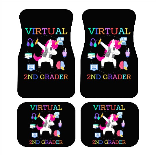 Virtual 2ND Grader Unicorn Back To School Online Car Mats