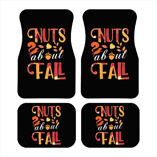nuts about fall squirrel and autumn leaves for Car Mats