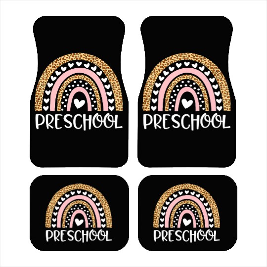 Preschool Teacher Leopard Rainbow Teacher Back To Car Mats