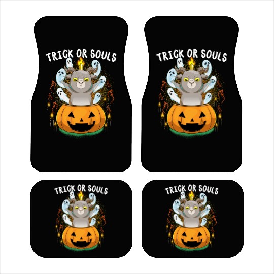 Trick Or Souls Halloween Baphomet Satanic Pumpkin Car Mats