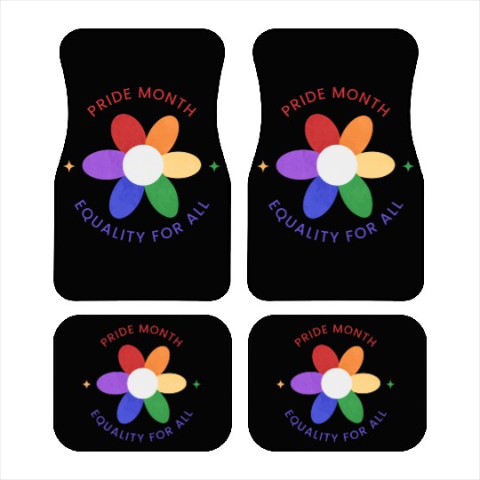 Colorful Pride Month Logo Car Mats