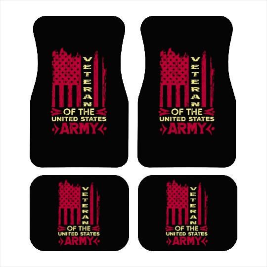 Veteran Us American Flag Army Veterans Distressed Car Mats