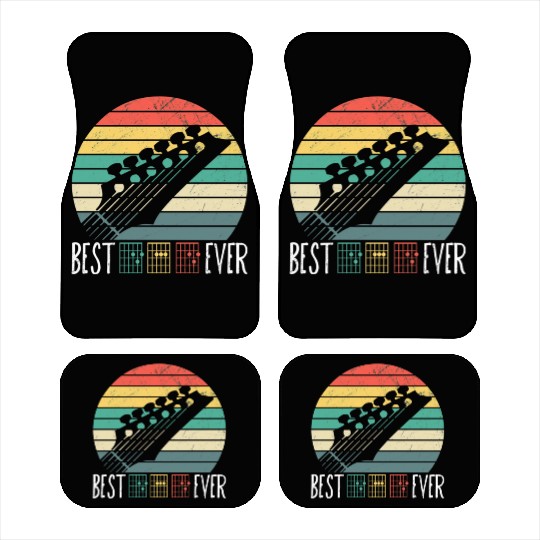 Best Dad Ever Guitar Music Vintage Fathers Day Car Mats
