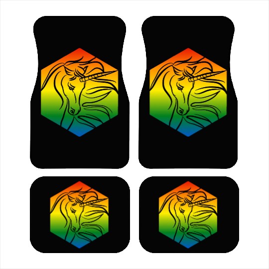 Rainbow Unicorn Silhouette | TTRPG Pride Car Mats