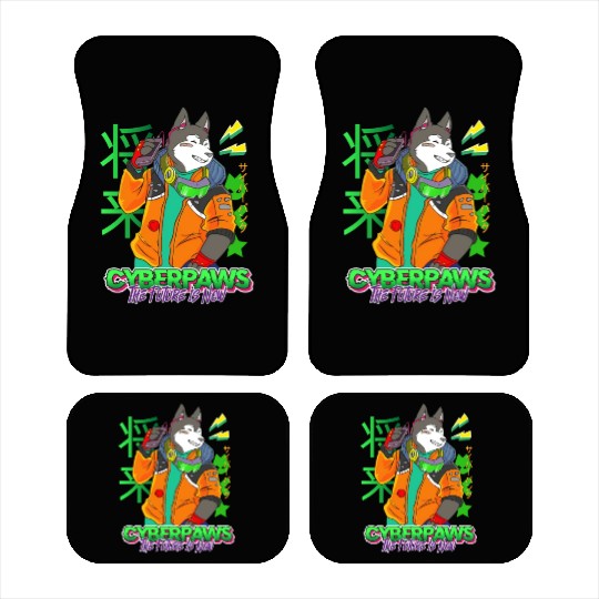 Cyberpunk Futuristic Dog Car Mats