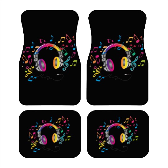 colorful headphone for music festival summer Car Mats