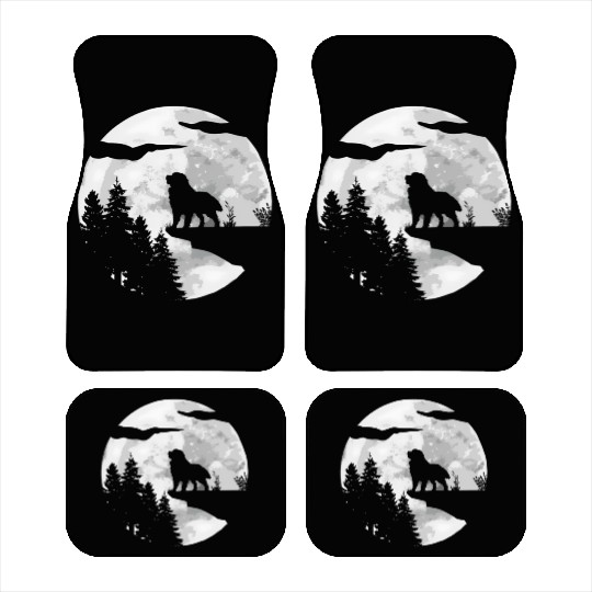 Dog Owner Full Moon At Night Pet Bernese Mountain Car Mats