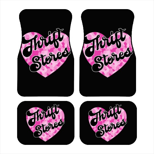 Thrift Stores pink camo heart Car Mats