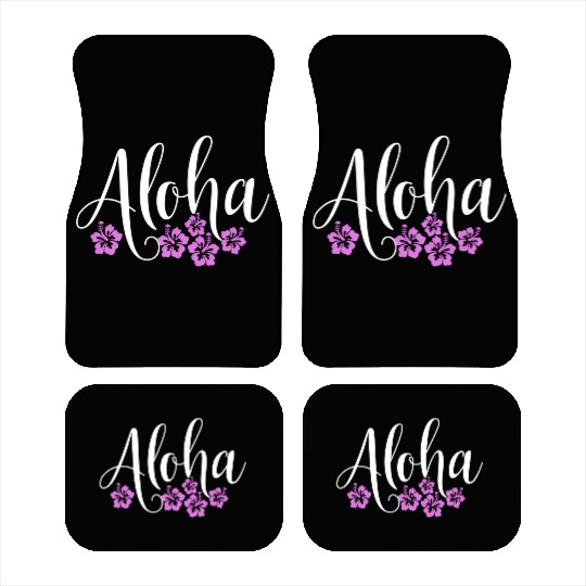 Aloha Hawaiian Hibiscus Flower Surfer Maui Kauai Car Mats