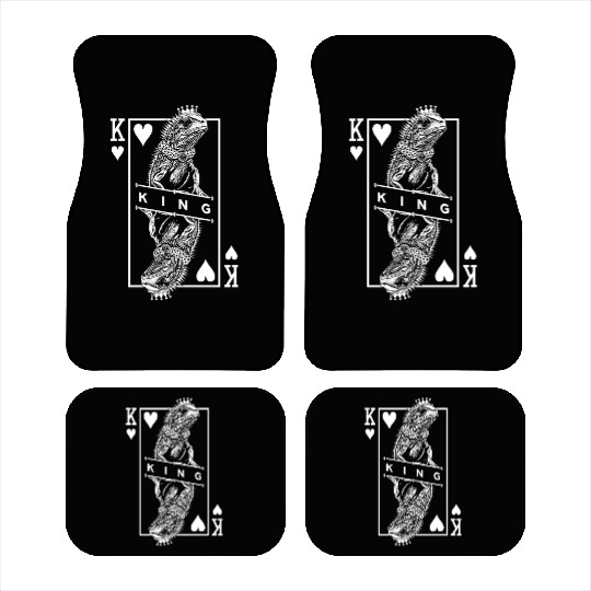 Iguana Lover King Of Hearts Funny Pet Reptile Pop Car Mats
