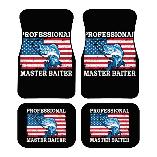 Professional Master Baiter Us American Flag Bass Car Mats