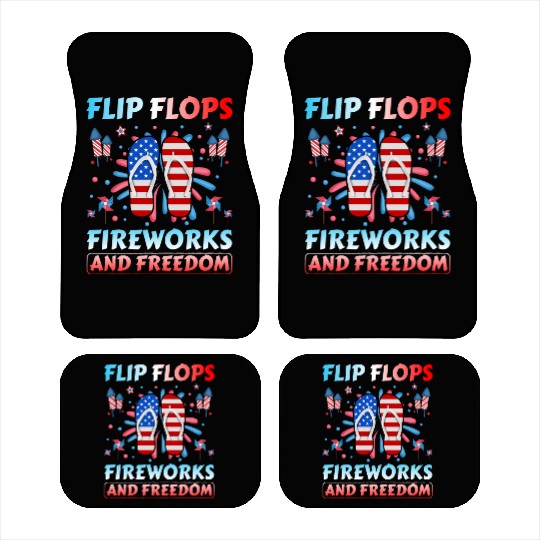 Flip Flops Fireworks and freedom Car Mats