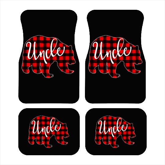 Red Plaid Uncle Bear Family Eve Buffalo Car Mats