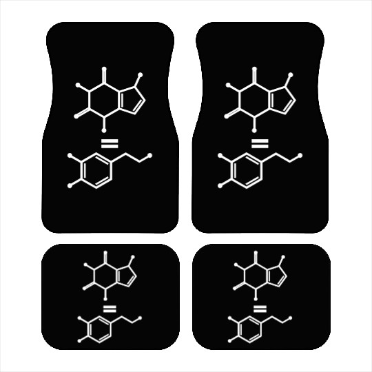 Caffeine Equals Hapess Dopamine Molecule Science Car Mats