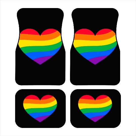 lgbt Gay Pride Rainbow Heart Car Mats