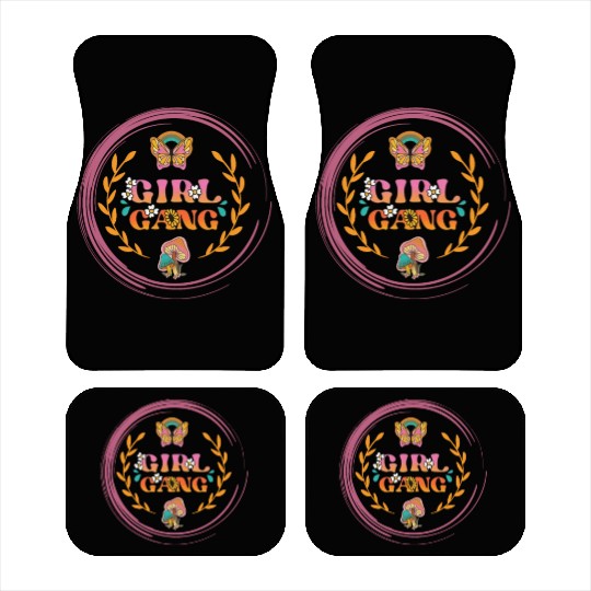 girl gang Lady's Night Flower Design Car Mats