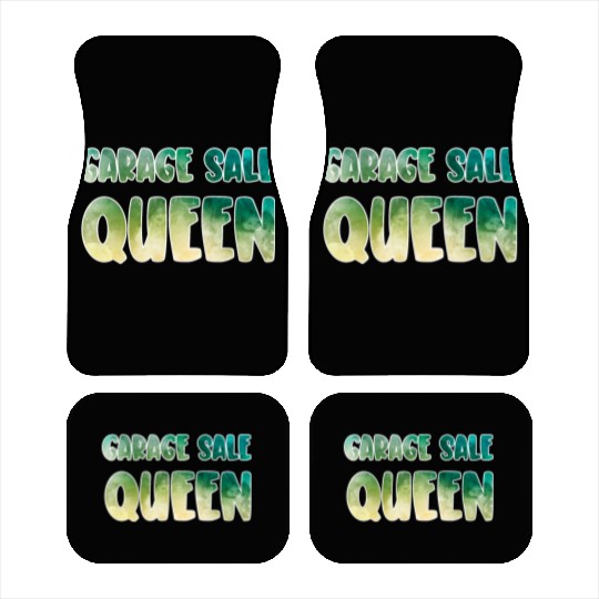 Garage Sale Queen green yellow watercolor Car Mats