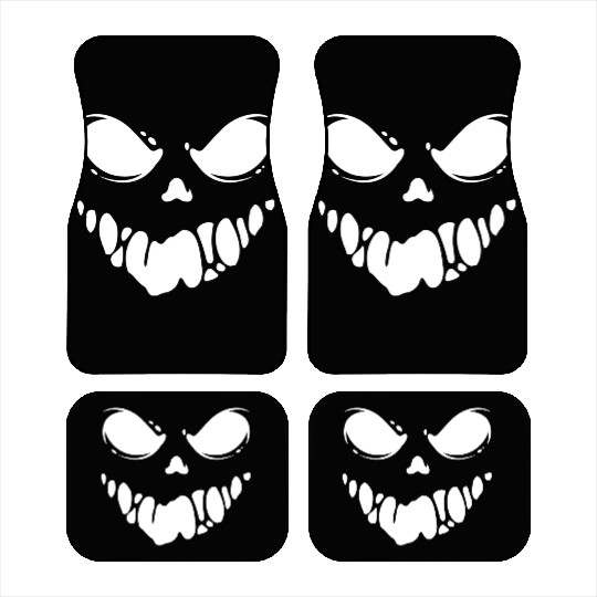 Black Spooky scary Ghost face Car Mats design