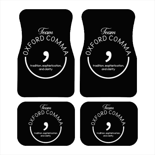 Team Oxford Comma Grammar And Punctuation Car Mats