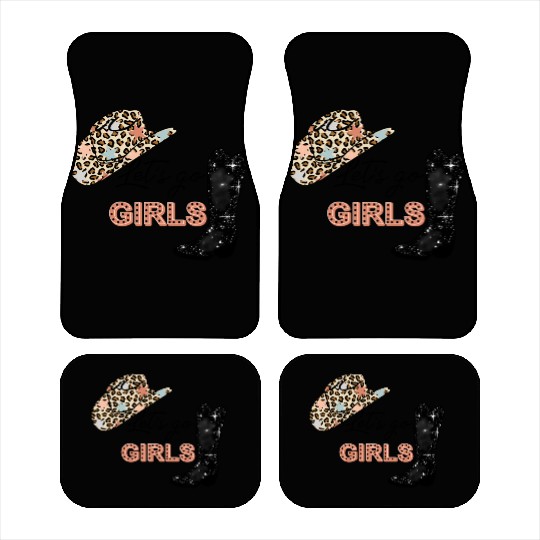 Leopard Cowboy Boots Let'S Go Western Cow Car Mats