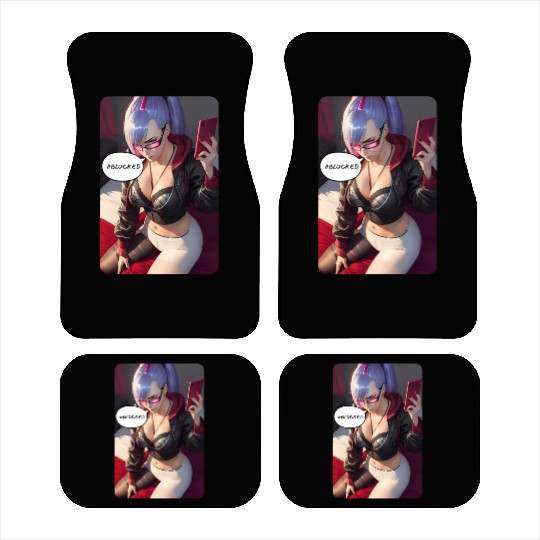 Cyberpunk Waifu Influencer Design 4 Car Mats