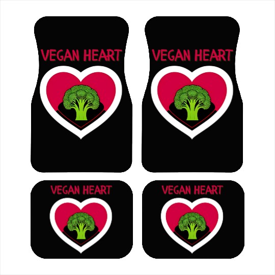 Vegan heart, broccoli heart Car Mats